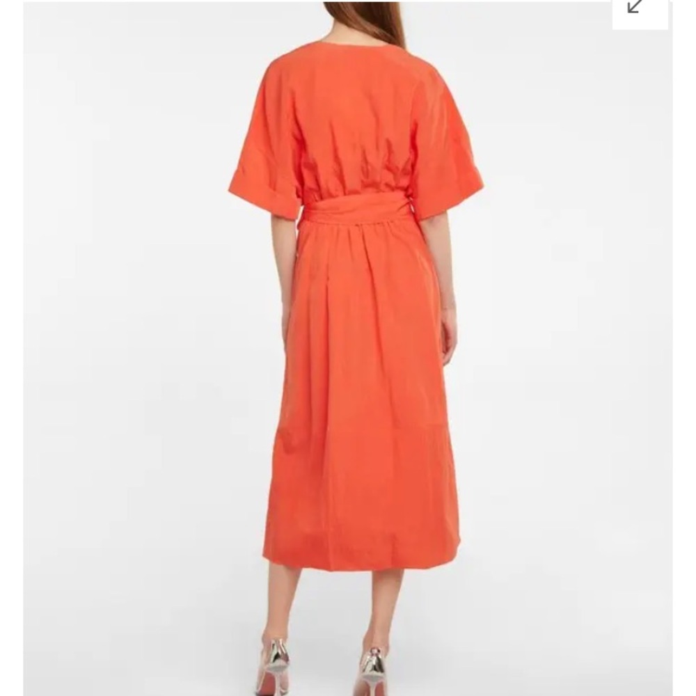 Vince v neck short cuff sleeve belted oversized dress burnt orchid Medium - Picture 4 of 10